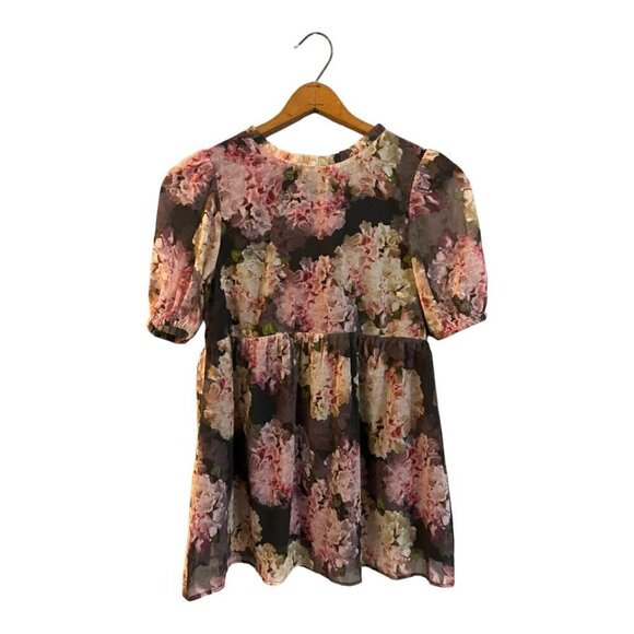 H&M Mama Blouse Floral Medium Tunic Maternity Puffy Sleeves Size Small - Picture 3 of 7